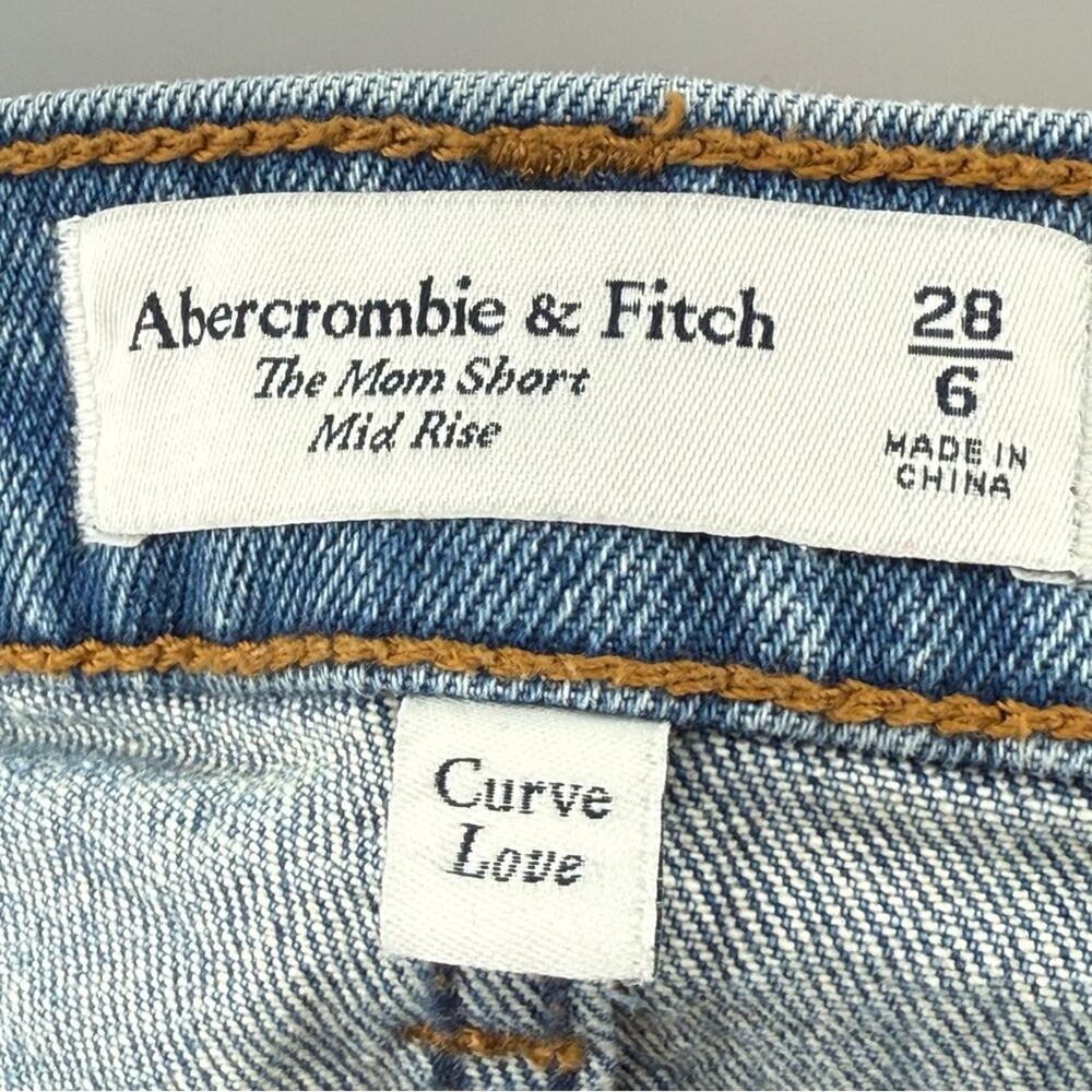 Abercrombie & Fitch Curve Love The Mom Short Mid Rise Preppy Boho Size 28 / 6 - Picture 8 of 9